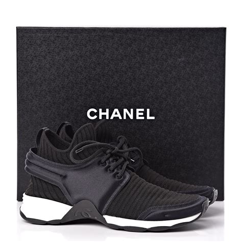 chanel stretch fabric sneakers black|Chanel shoes canada.